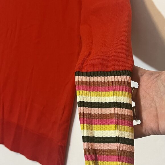 Boden Women’s Cassandra Sweater Wool/ Cotton Size Medium Red Winter Christmas - Picture 11 of 12